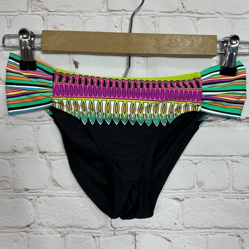 TRINA TURK Women’s‎ black Multicolor  Bikini Swim Bottom Size 2, GUC